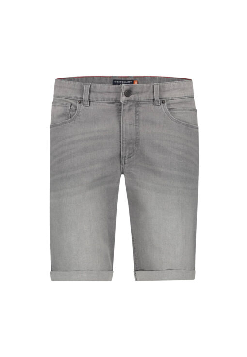 State of Art Denim short van stretch-katoen zilvergrijs