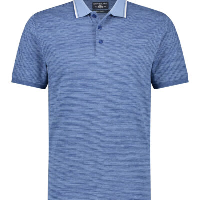 State of Art Polo met een contrasterende kraag middenblauw/kobalt