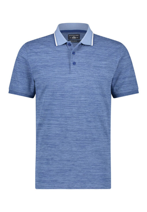 State of Art Polo met een contrasterende kraag middenblauw/kobalt