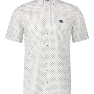 State of Art Overhemd met korte mouwen en regular fit zwavelgeel/kobalt