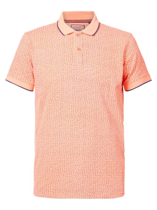 Petrol Industries Miniprint polo Fiery Coral