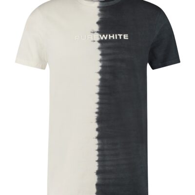 Purewhite Grungy Dip Dyed T-shirt Off White / Navy Blue