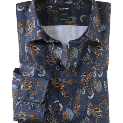 OLYMP Luxor Modern Fit, Zakelijke Overhemd, Global Kent, Marineblauw