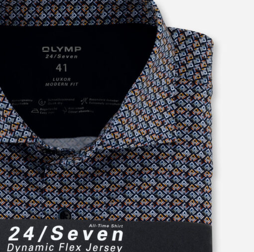 OLYMP Luxor 24/Seven Modern Fit, Zakelijke Overhemd, Kent, Sienna