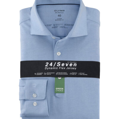 OLYMP Luxor 24/Seven Modern Fit, Zakelijke Overhemd, Kent, Bleu