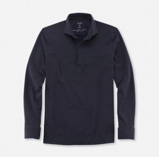 OLYMP Luxor 24/Seven Modern Fit, Zakelijke Overhemd, Kent, Marineblauw
