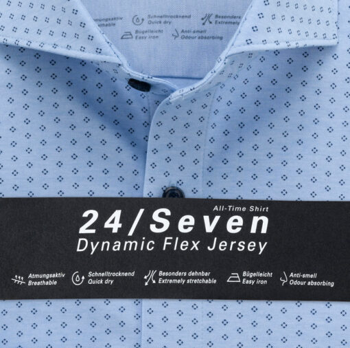 OLYMP Level Five 24/Seven Body Fit, Zakelijke Overhemd, Cutaway, Bleu