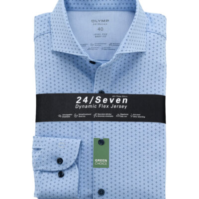 OLYMP Level Five 24/Seven Body Fit, Zakelijke Overhemd, Cutaway, Bleu