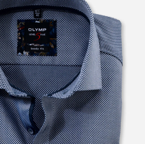 OLYMP Level Five Body Fit, Zakelijke Overhemd, Royal Kent, Marineblauw