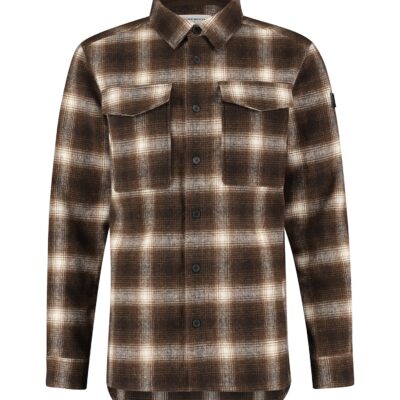 Purewhite Checked Wool Shirt Brown / White