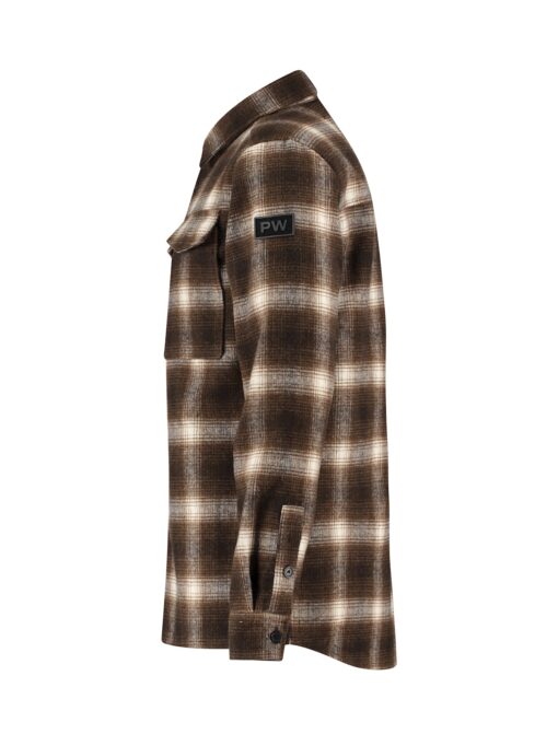 Purewhite Checked Wool Shirt Brown / White