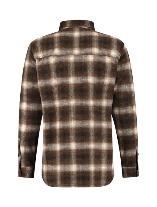 Purewhite Checked Wool Shirt Brown / White