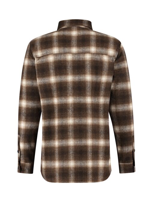 Purewhite Checked Wool Shirt Brown / White