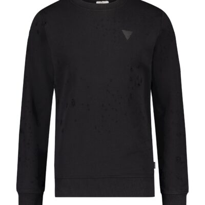 Purewhite Distressed Crewneck Sweater Black