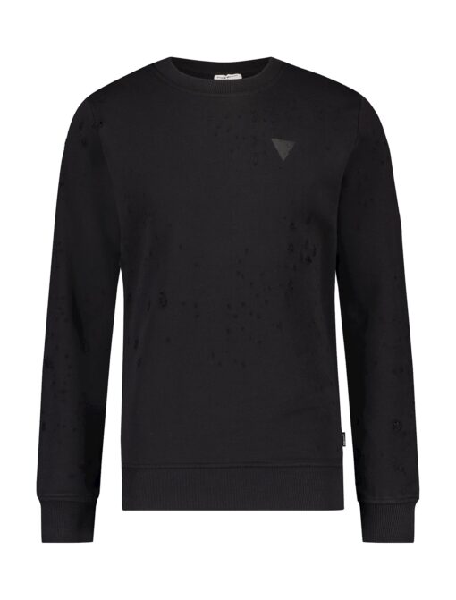 Purewhite Distressed Crewneck Sweater Black