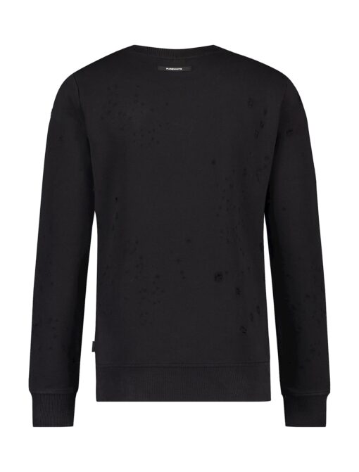 Purewhite Distressed Crewneck Sweater Black