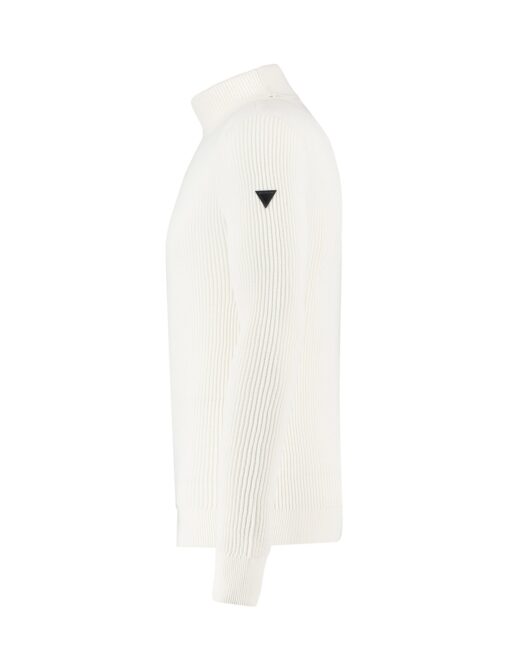 Purewhite Waffle Knit Grungy Turtleneck Off White