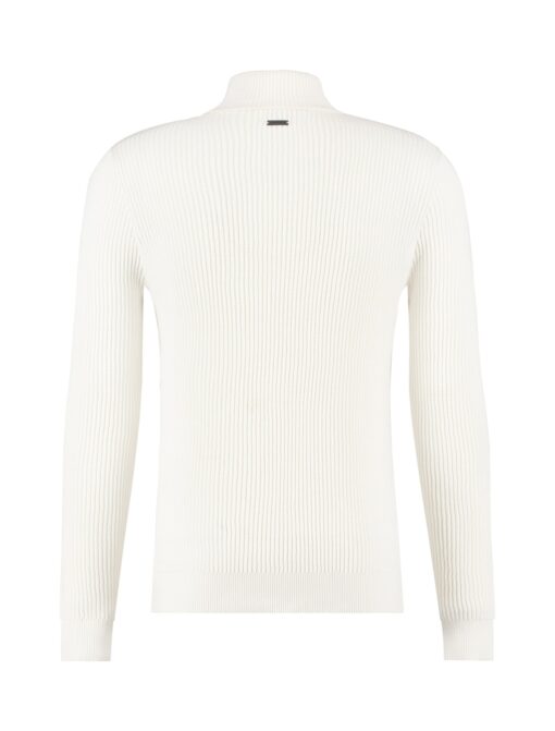 Purewhite Waffle Knit Grungy Turtleneck Off White