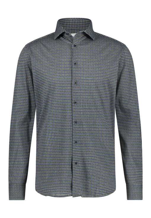 STATE OF ART Jersey overhemd met regular fit donkerblauw/cognac