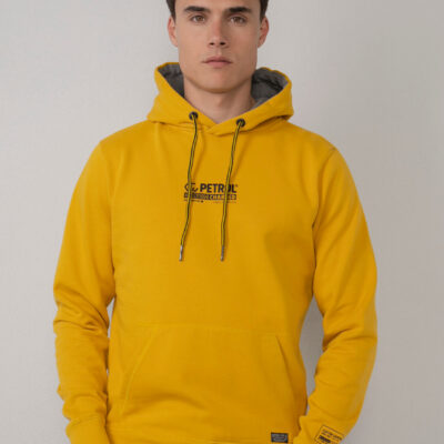 Petrol Industries Hoodie met logo artwork Antique Yellow