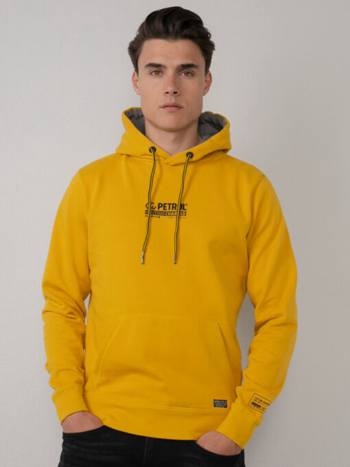 Petrol Industries Hoodie met logo artwork Antique Yellow