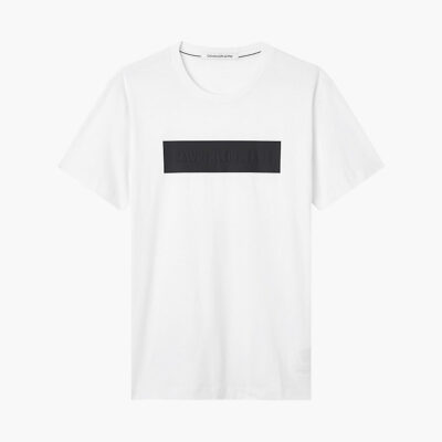 CALVIN KLEIN T-SHIRT MET LOGO IN RELIËF BRIGHT WHITE