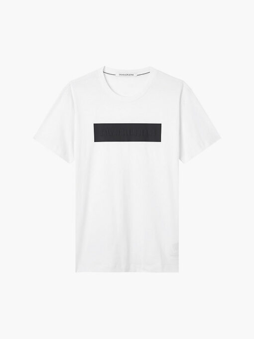 CALVIN KLEIN T-SHIRT MET LOGO IN RELIËF BRIGHT WHITE