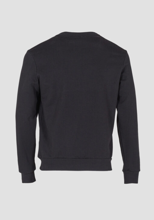 ANTONY MORATO REGULAR-FIT SWEATSHIRT MET RONDE HALS EN FLOCKED PANTER PRINT ZWART