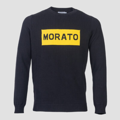 ANTONY MORATO SLIM FIT SWEATER IN PUUR KATOEN GAREN MET JACQUARD LOGO ZWART