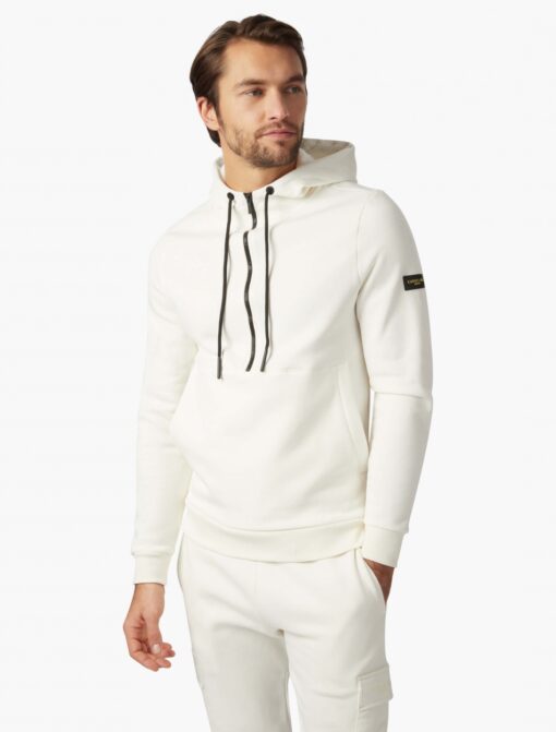 CAVALLARO NAPOLI COMPHO HALF ZIP HOODIE OFF WHITE