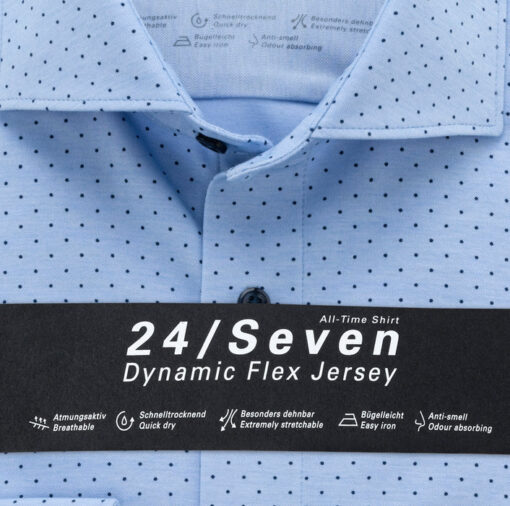 OLYMP Luxor 24/Seven Modern Fit, Zakelijke Overhemd, Kent, Bleu