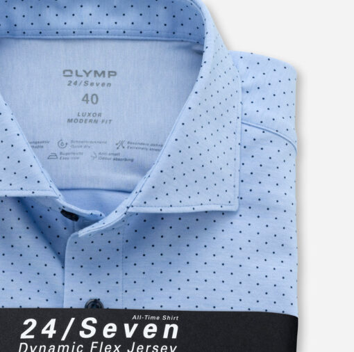 OLYMP Luxor 24/Seven Modern Fit, Zakelijke Overhemd, Kent, Bleu