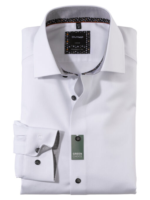 OLYMP Luxor Modern Fit, Zakelijke Overhemd, Global Kent, Wit