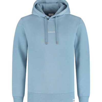 Purewhite Essential Logo Hoodie Mid Blue