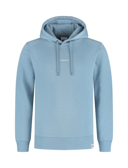 Purewhite Essential Logo Hoodie Mid Blue