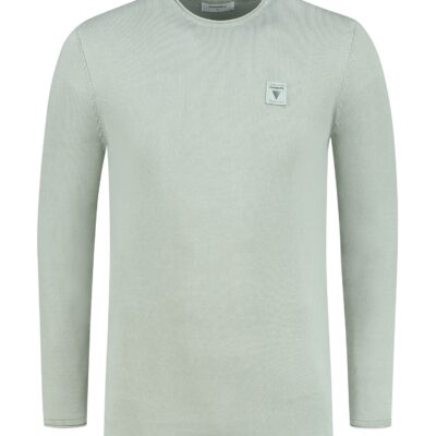 Purewhite Garment Dye Flow Long Sleeve Knitwear Dark Mint