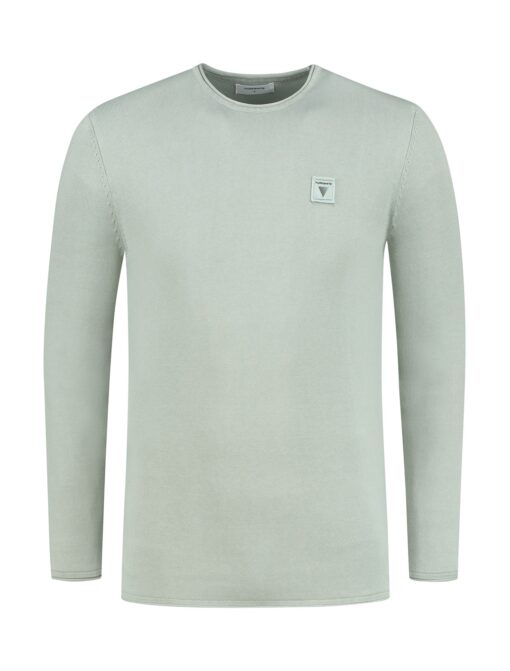 Purewhite Garment Dye Flow Long Sleeve Knitwear Dark Mint