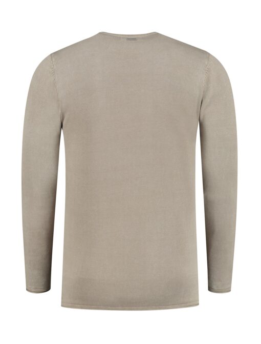 Purewhite Garment Dye Flow Long Sleeve Knitwear Taupe