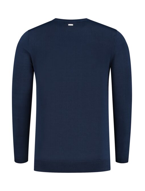 Purewhite Soft Yarn Long Sleeve Knit T-shirt Navy