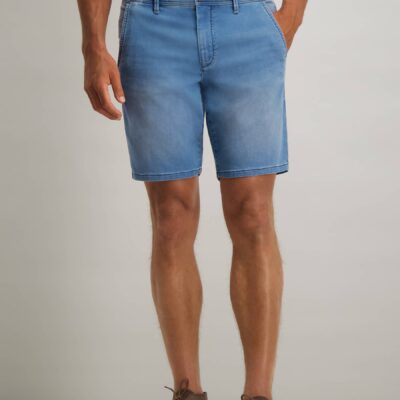 State of Art Denim short van een katoen-mix middenblauw uni