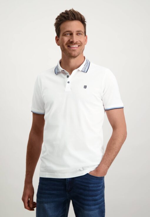 State of Art Regular fit polo met korte mouwen wit uni