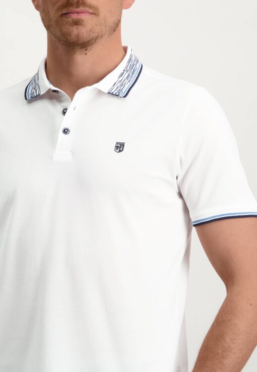 State of Art Regular fit polo met korte mouwen wit uni