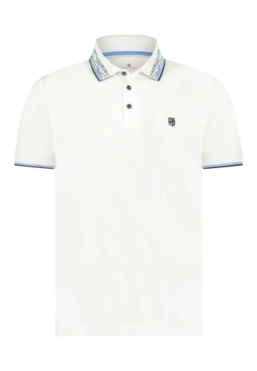 State of Art Regular fit polo met korte mouwen wit uni