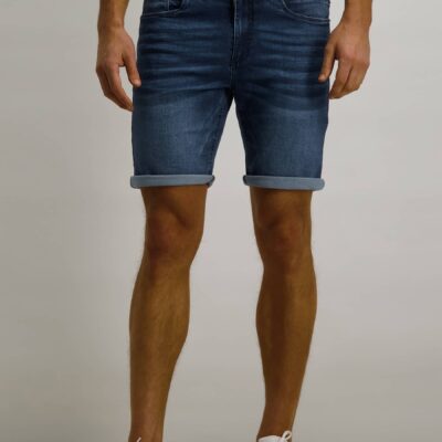 State of Art Denim short van katoen-stretch kobalt uni