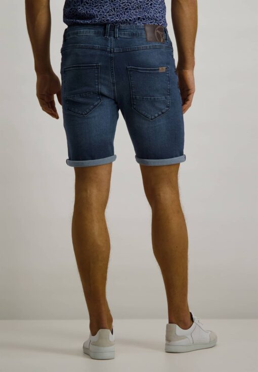 State of Art Denim short van katoen-stretch kobalt uni