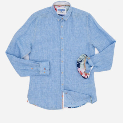 Colours & Sons Shirt Linnen Blue