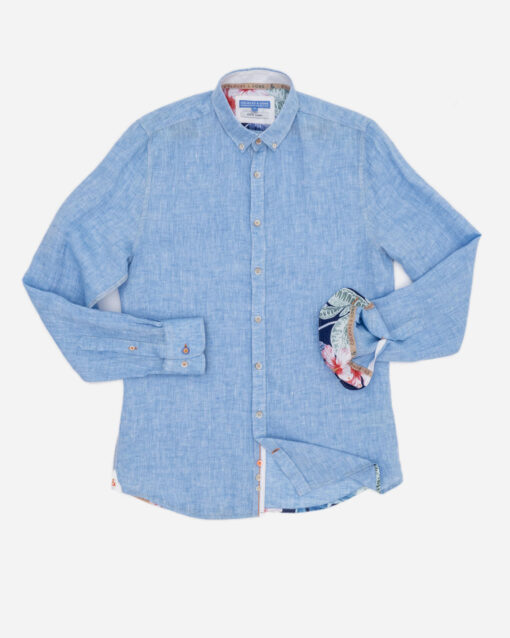 Colours & Sons Shirt Linnen Blue