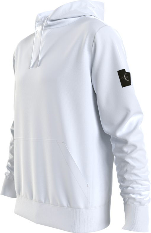 Calvin Klein Badstofkatoenen Hoodie Bright White