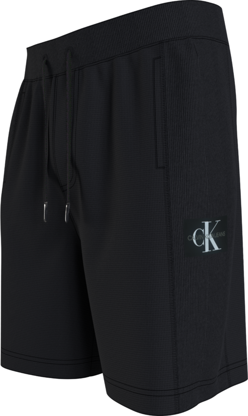 Calvin Klein Korte Joggingbroek Van Wafelbreisel CK Black