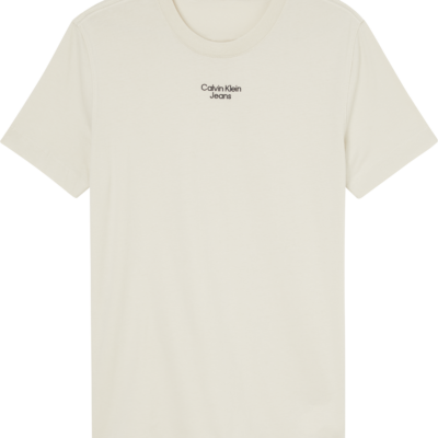 Calvin Klein Slim T-shirt Van Biologisch Katoen Eggshell
